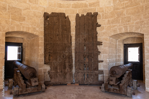 Old cannons in the Alcazaba of Almería, Andalusia, Spain