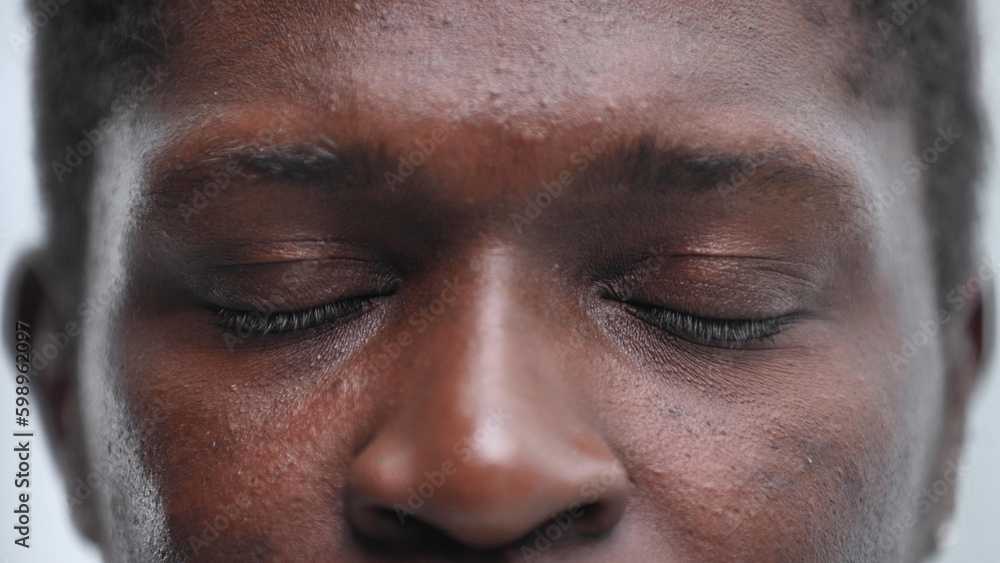 Close up of a Black man's face