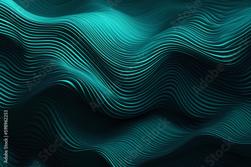 Fond d'écran abstrait de vagues bleues turquoises » IA générative