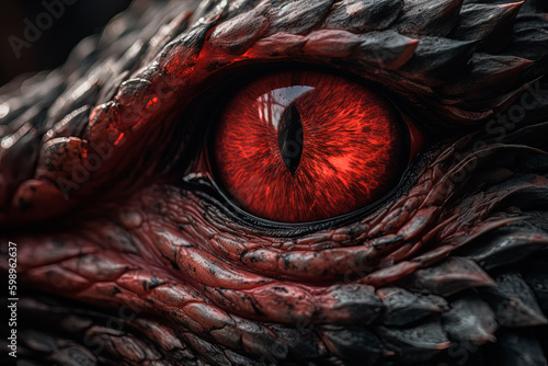 A close up of a dragons eye. Generative AI