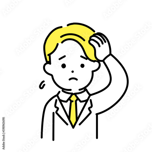 Wallpaper Mural かわいい人物のイラストシリーズ _ 男性のオフィスワーカー _ 困る　 Torontodigital.ca