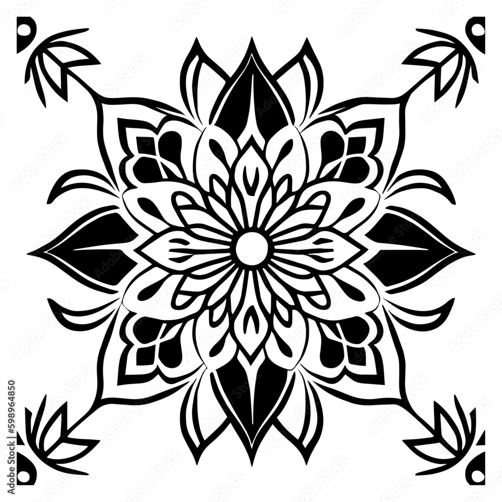 black and white ornament