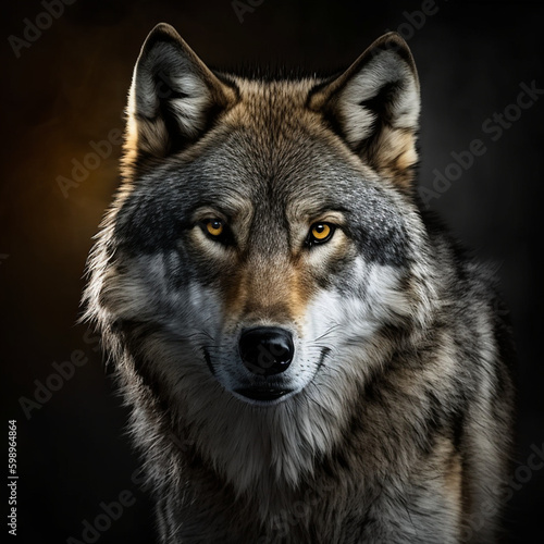 gray wolf portrait