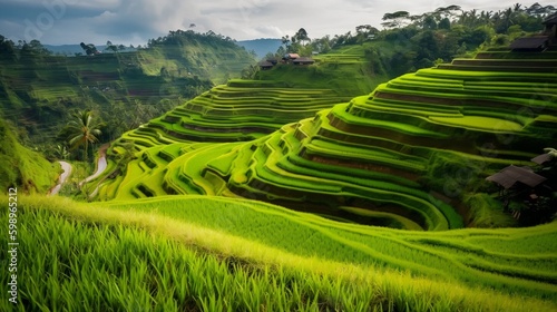 Jatiluwih Rice Terraces  Bali  Indonesia  Generative AI