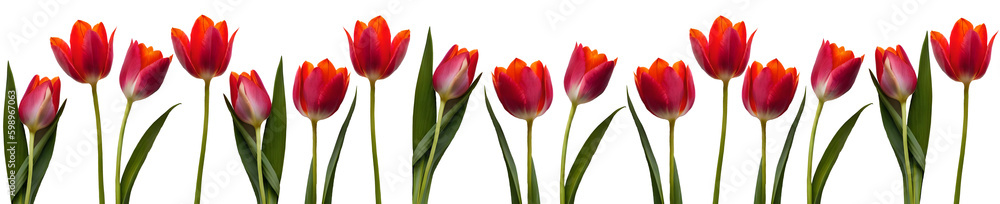 Colorful bouquet of tulips and copyspace. Generative AI Colorful bouquet of tulips and copyspace. Generative AI