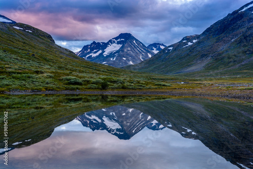 Visdalen nahe Spiterstulen im Abendlicht, Jotunheimen Nationalpark, Norwegen