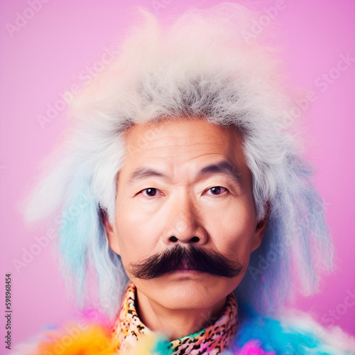 Generative ai portrait beautiful senior asiatic man fashionable posing
