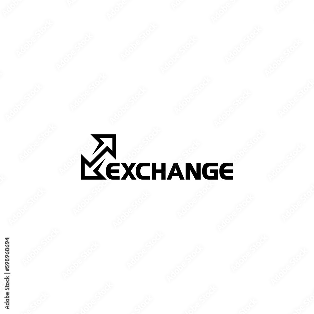 Exchange word icon. Double reverse arrow, replace icon isolated on white background