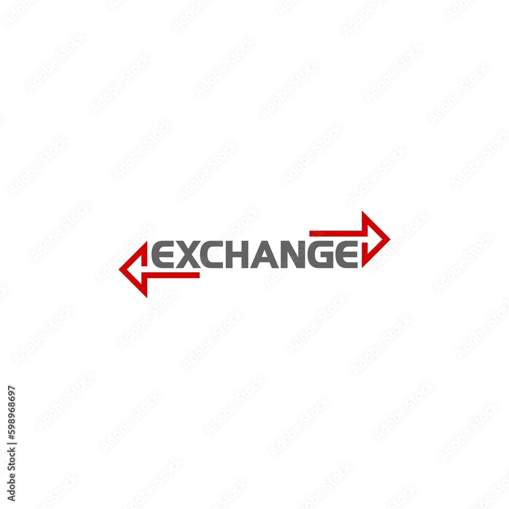 Exchange word icon. Double reverse arrow, replace icon isolated on white background Exchange word icon. Double reverse arrow, replace icon isolated on white background