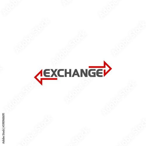 Exchange word icon. Double reverse arrow, replace icon isolated on white background photo