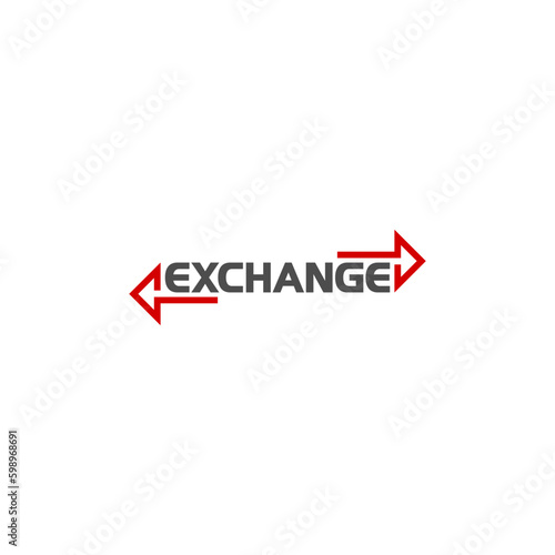 Exchange word icon. Double reverse arrow, replace icon isolated on white background