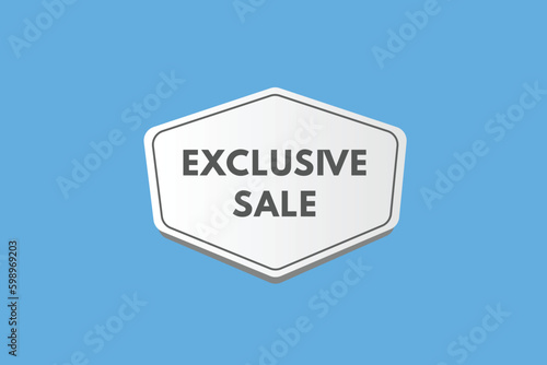 Exclusive Sale text Button. Exclusive Sale Sign Icon Label Sticker Web Buttons