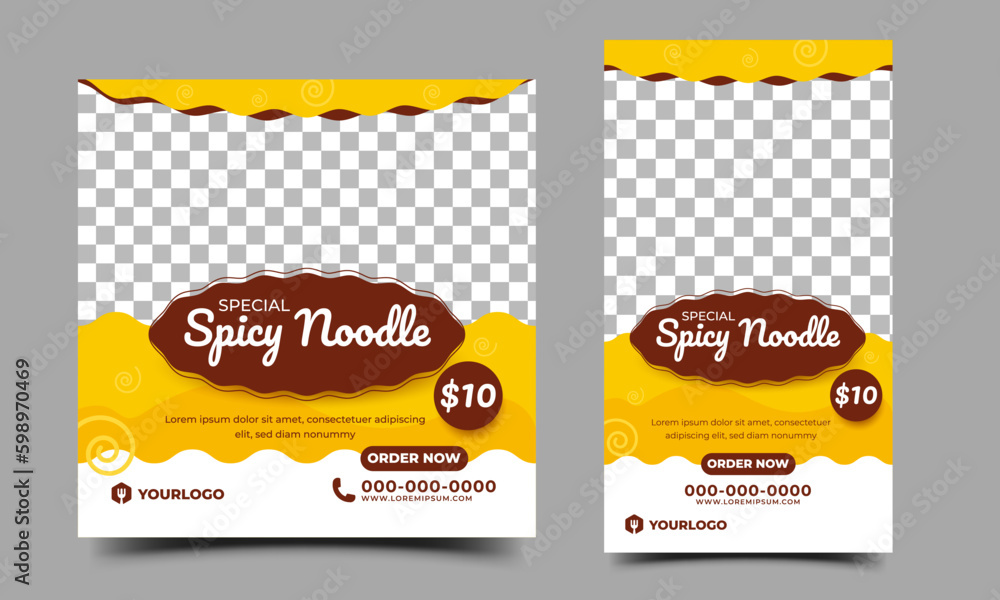 Special food menu promotion social media post and story template design