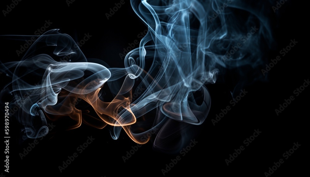 Smoke on black background, generative ai Smoke on black background, generative ai