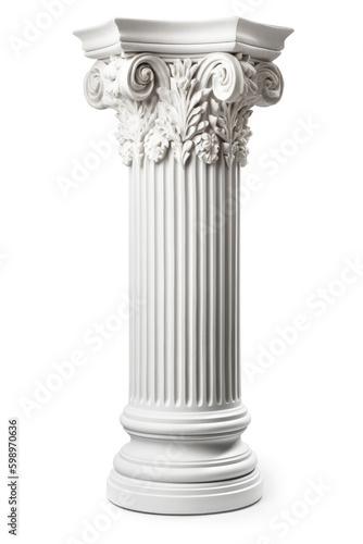Decorative column isolated on white background