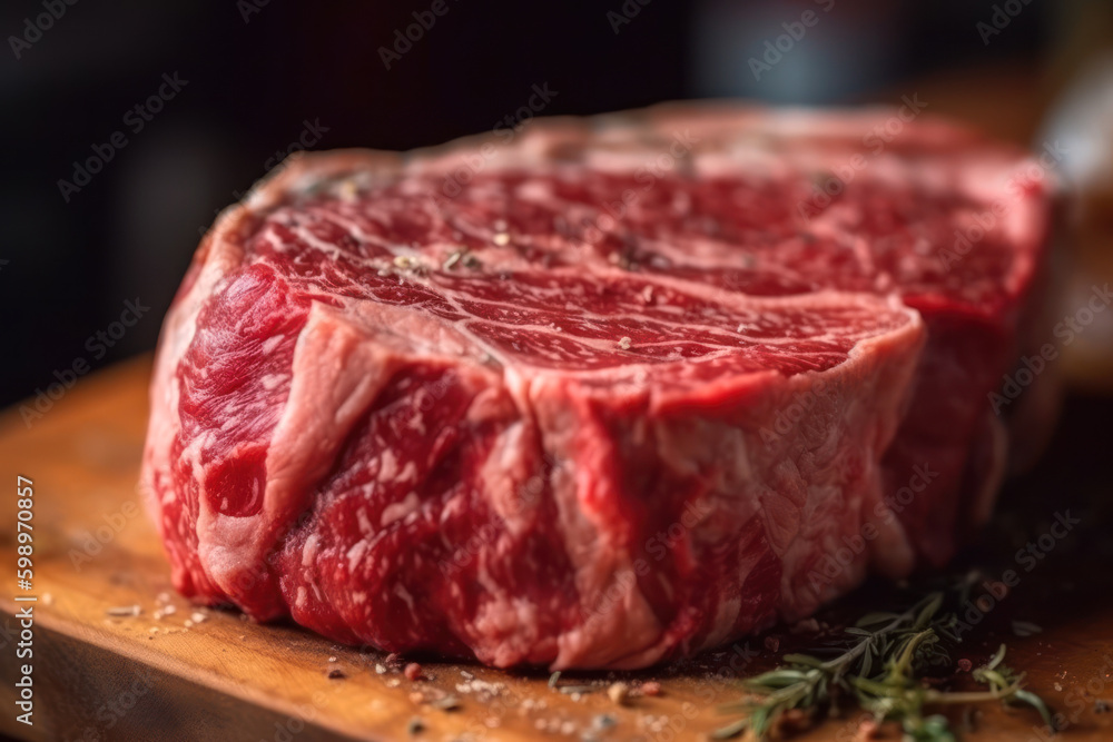 raw thick steak red meat generative ai raw thick steak red meat generative ai