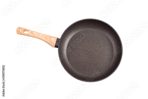 Frying pan on a transparent background. View from above