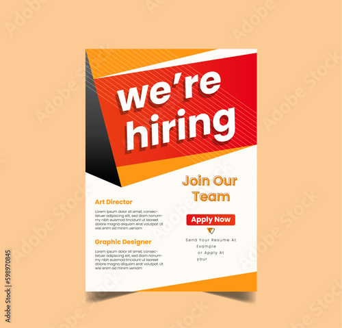 We are hiring flyer design template. We are Hiring job Poster Design, Job Vacancy Leaflet Template.