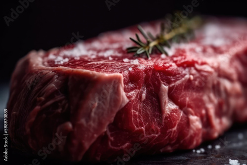 raw thick steak red meat generative ai