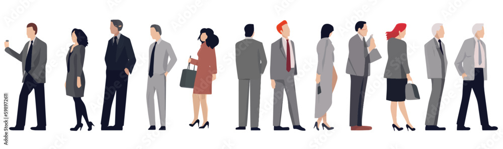 A Group of Business People Male and Female in Many Age on Flat Style Minimal Illustration Set of Vector A Group of Business People Male and Female in Many Age on Flat Style Minimal Illustration Set of Vector