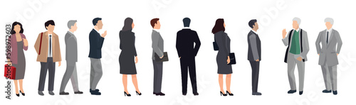 A Group of Business People Male and Female in Many Age on Flat Style Minimal Illustration Set of Vector 