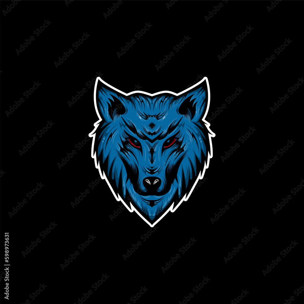 Wolf vector illustration logo mascout handdrawn Wolf vector illustration logo mascout handdrawn
