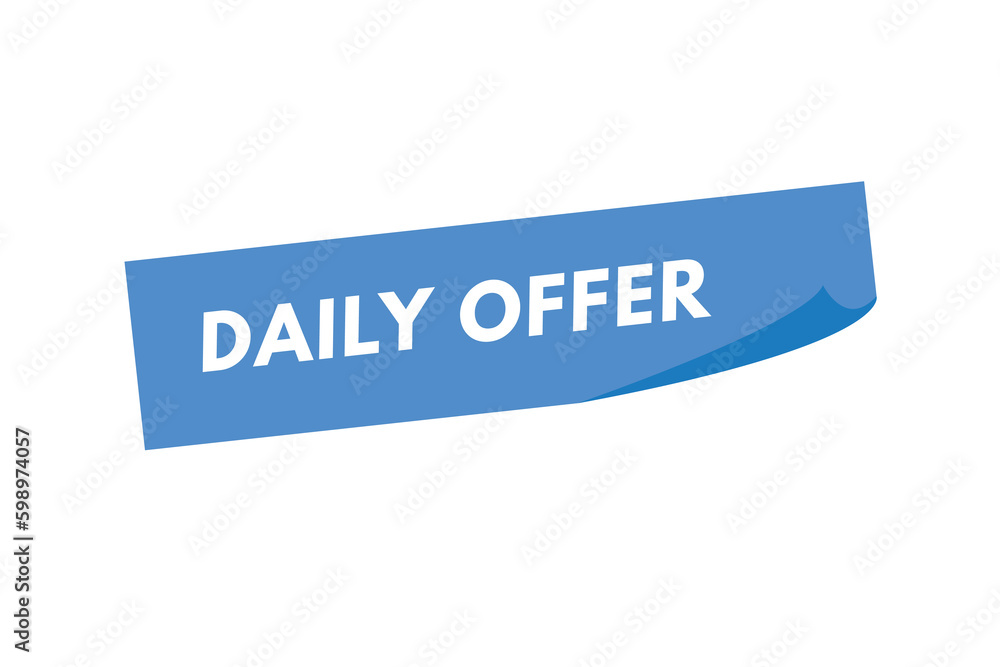 Daily offer text Button. Daily offer Sign Icon Label Sticker Web Buttons