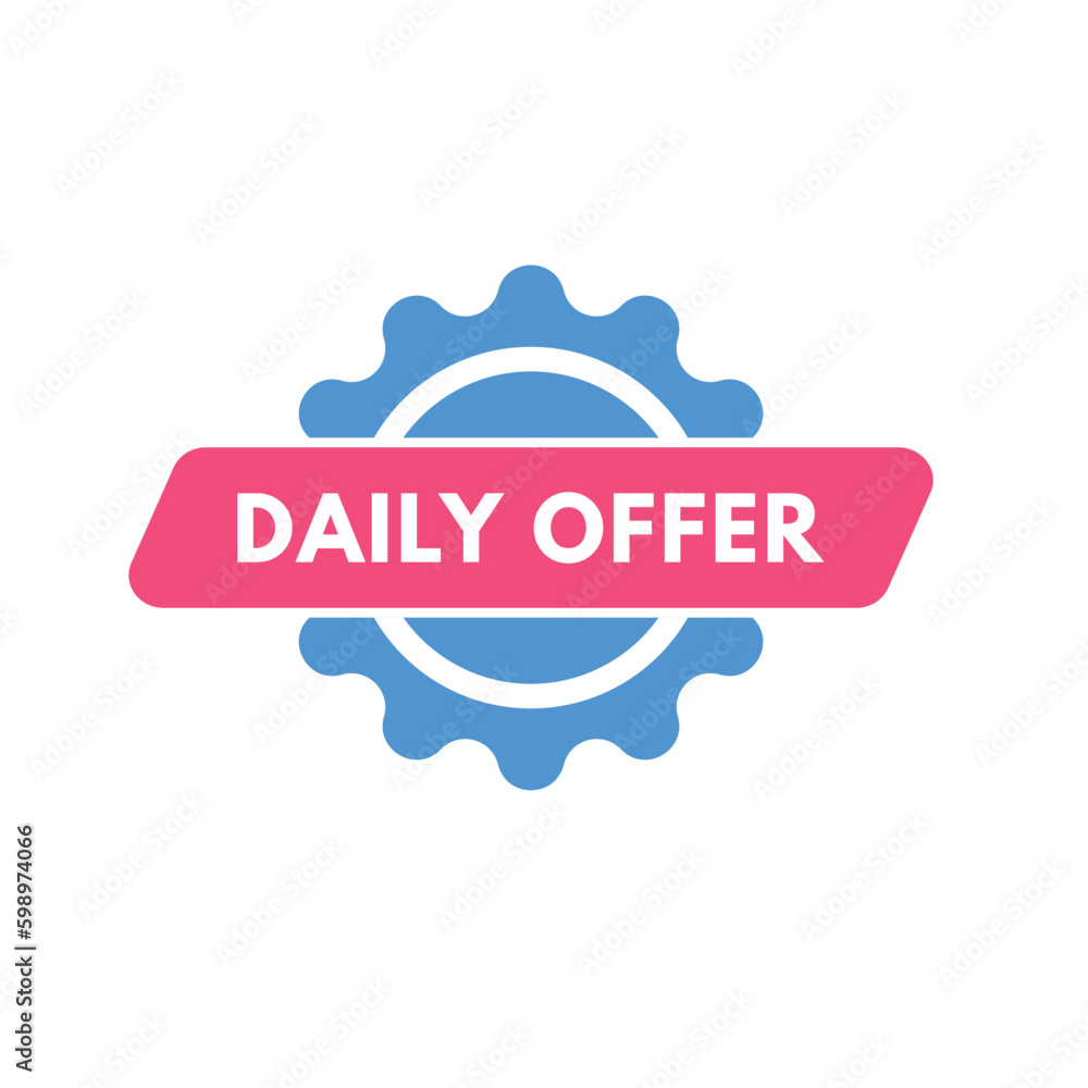 Daily offer text Button. Daily offer Sign Icon Label Sticker Web Buttons Daily offer text Button. Daily offer Sign Icon Label Sticker Web Buttons