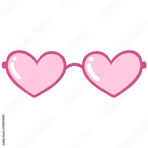 Illustration of pink hearts sunglasses