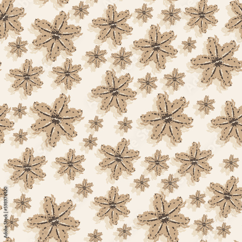 Tropical palms vintage brown flowers wallpaper fabric wrap pattern beige background, seamless floral pattern with shadows. floral background on vector.spring,summer colours used flower patterns.