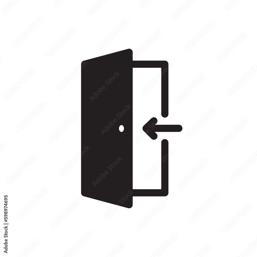 Exit vector icon. Door flat sign design. Door vector icon. Door symbol pictogram. Door line icon. UX UI icon