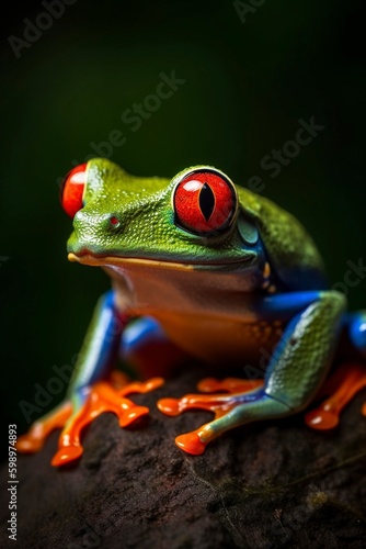 Red Eyed Tree Frog (Agalychnis callidryas), created with generative AI