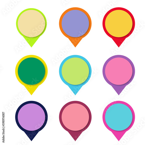 Free Download Set of colorful round pointers. map pointers - GFXLoad