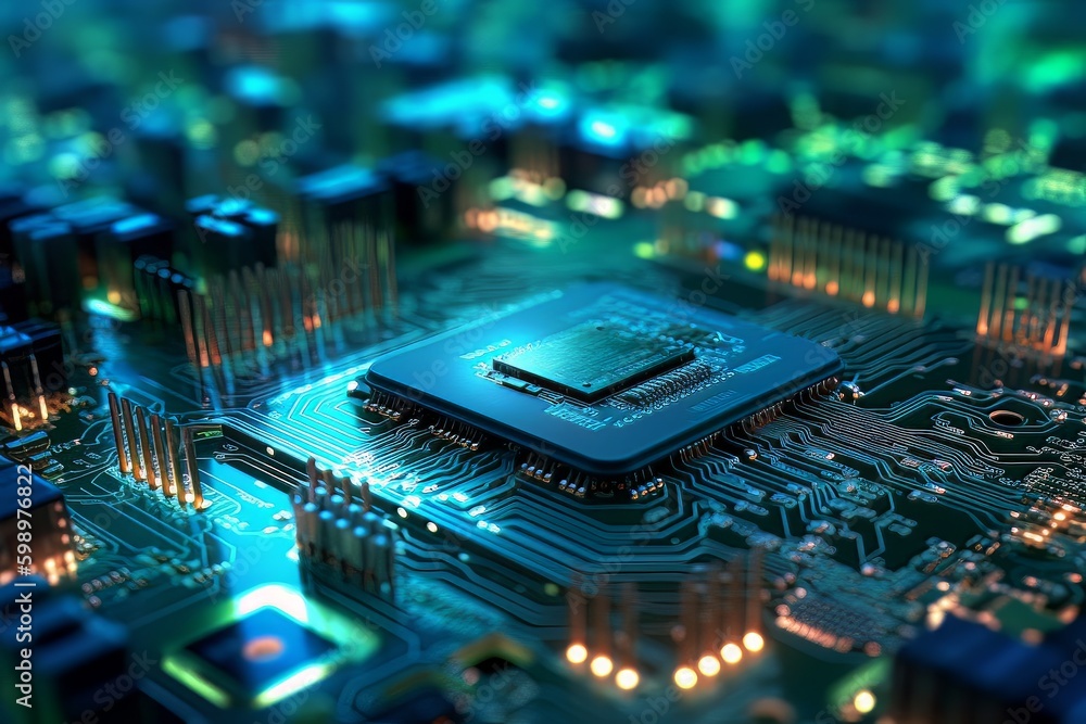 Futuristic Computer Chip Generated by AI Futuristic Computer Chip Generated by AI