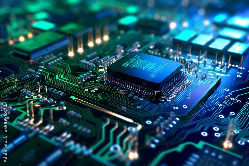 Futuristic Computer Chip Generated by AI Futuristic Computer Chip Generated by AI