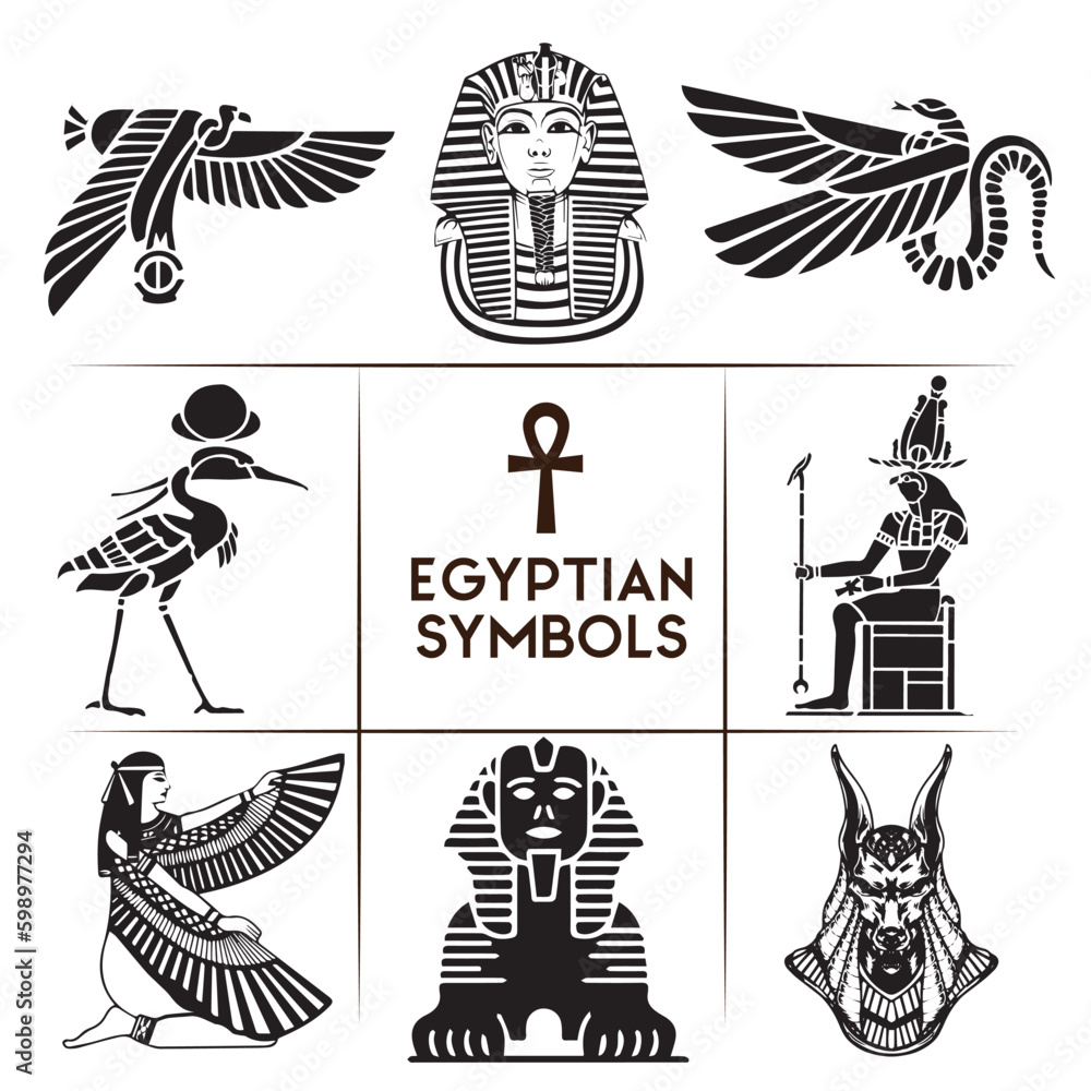 Egyptian symbols and Pharaonic symbols Stock Vector Adobe Stock