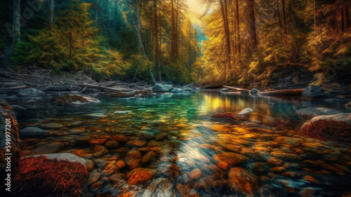 Abstract picture of nature. Bright colors, beautiful view