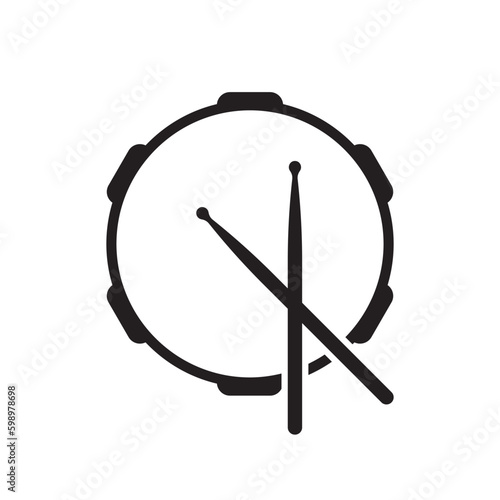 Drum vector icon. Drum flat sign design illustration. Drums symbol pictogram. UX UI icon