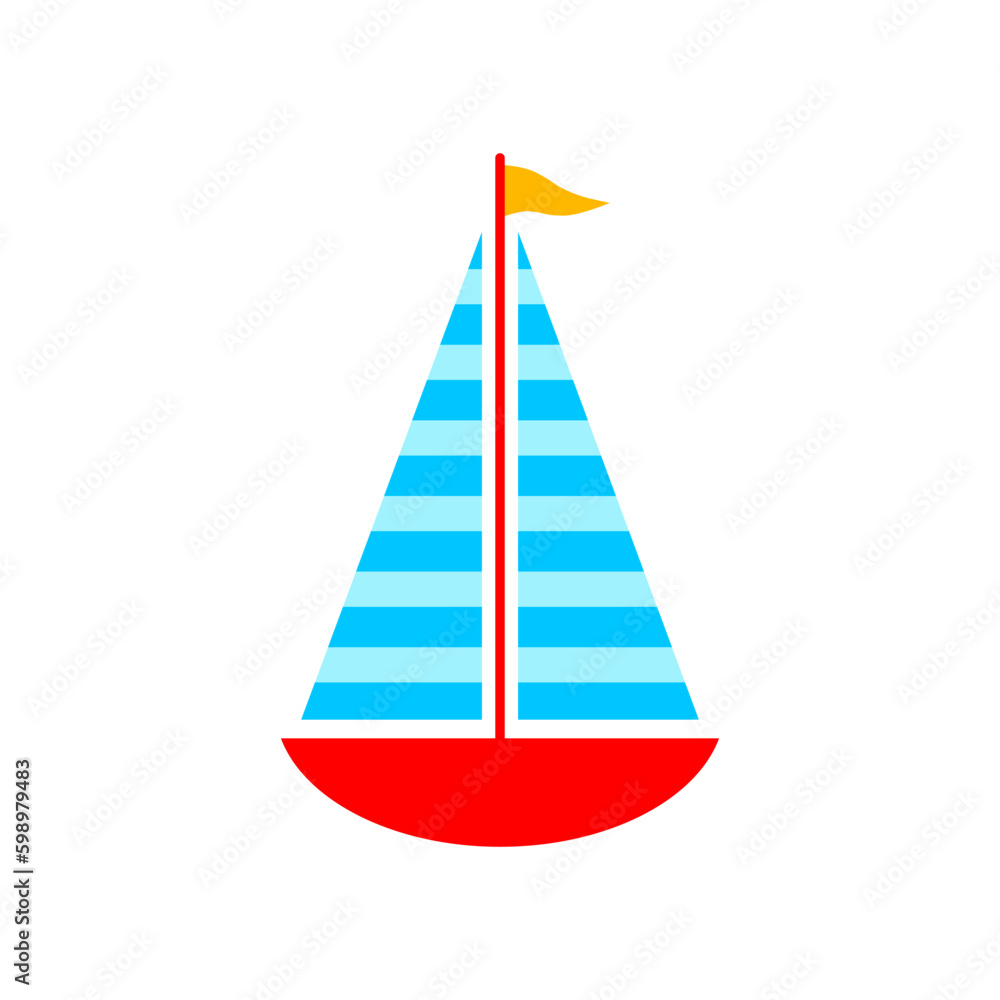 Sailboat vector icon on white background Sailboat vector icon on white background