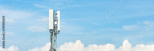 Cellular network 5G antenna on a telecommunication mast