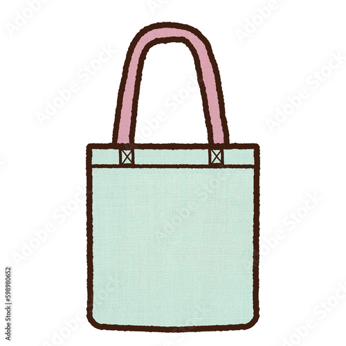 Pastel Green tote bag isolated