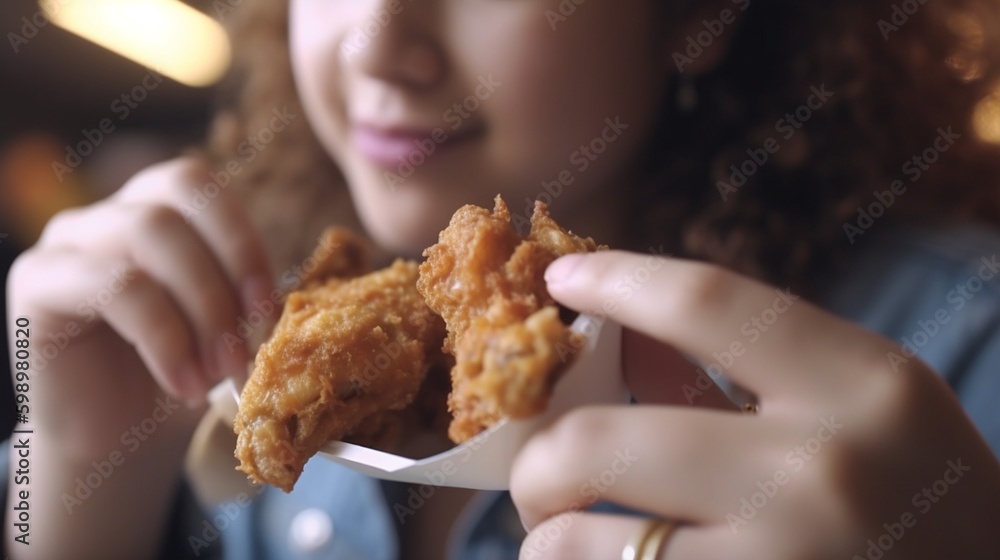 Woman at dinning Table enjoying eating