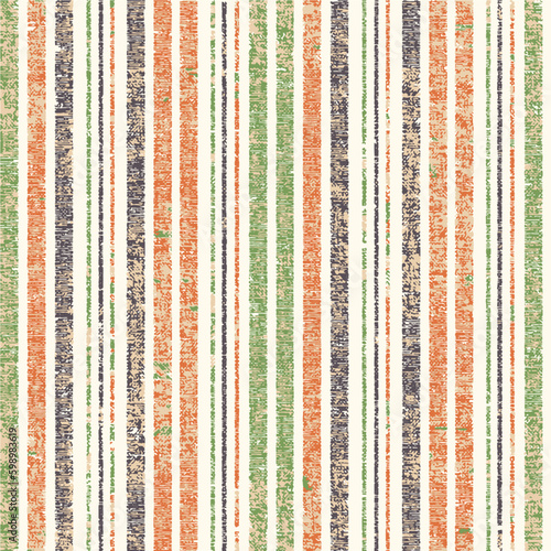Multi Stripe texture pattern. Abstract green, orange, gray color texture background.Vertical irregular size multi-colored stripes Vector. Textile geometrical stripe texture background pattern.