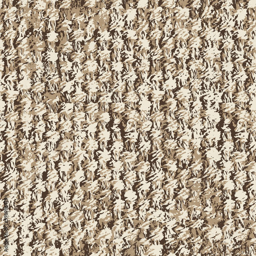 Fragment of a brown and cream cloth fabric as a background texture.Abstract grunge rib fabric texture background pattern.