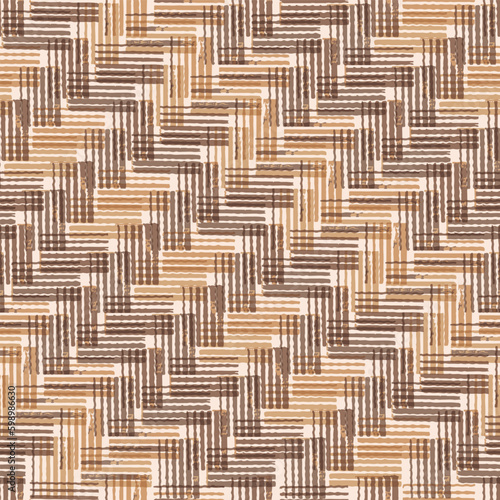 Pattern with horizontal and vertical colored lines. brown and Beige texture pattern. simple line used Herringbone type wave geometric texture background pattern.