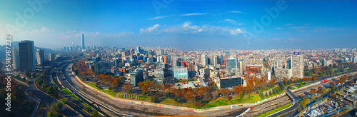 Papier peint Vista de la ciudad en Providencia, Santiago de Chile
