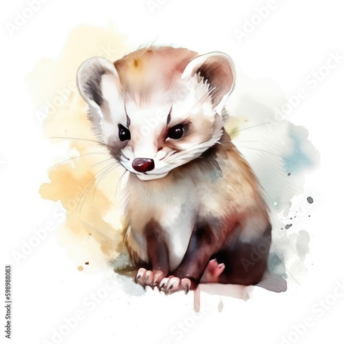 Watercolor badger.