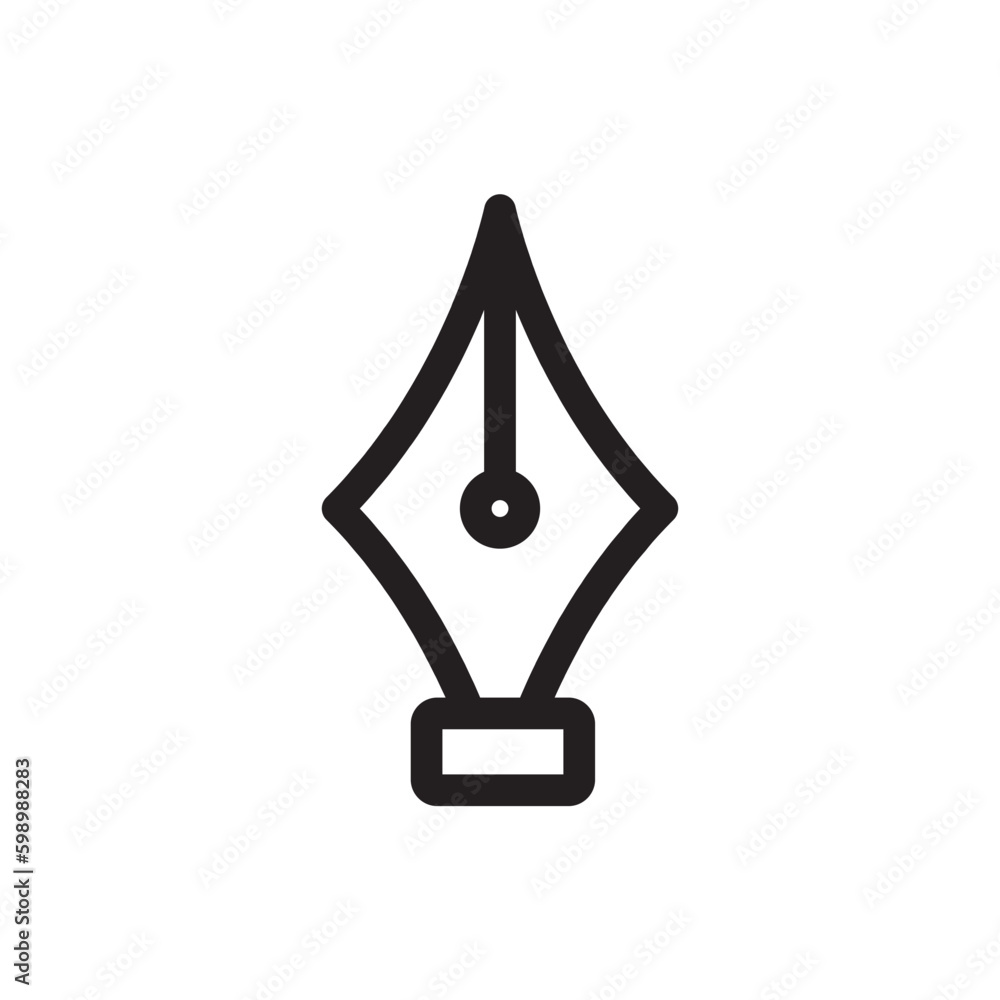 Calligraphic pen tool vector icon. Add anchor point flat sign design. Fountain pen symbol. Add anchor line pictogram. UX UI icon Calligraphic pen tool vector icon. Add anchor point flat sign design. Fountain pen symbol. Add anchor line pictogram. UX UI icon