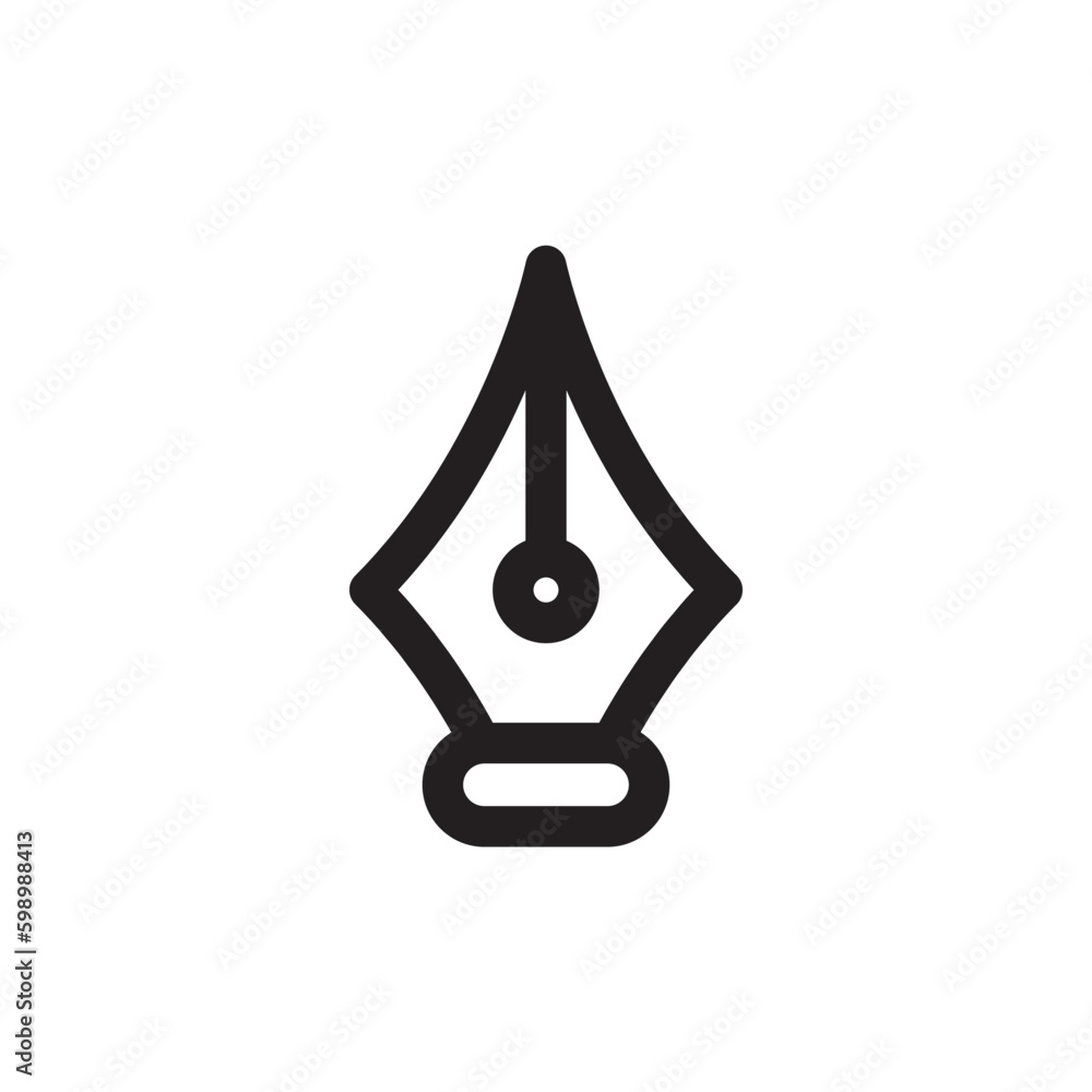Calligraphic pen tool vector icon. Add anchor point flat sign design. Fountain pen symbol. Add anchor line pictogram. UX UI icon Calligraphic pen tool vector icon. Add anchor point flat sign design. Fountain pen symbol. Add anchor line pictogram. UX UI icon