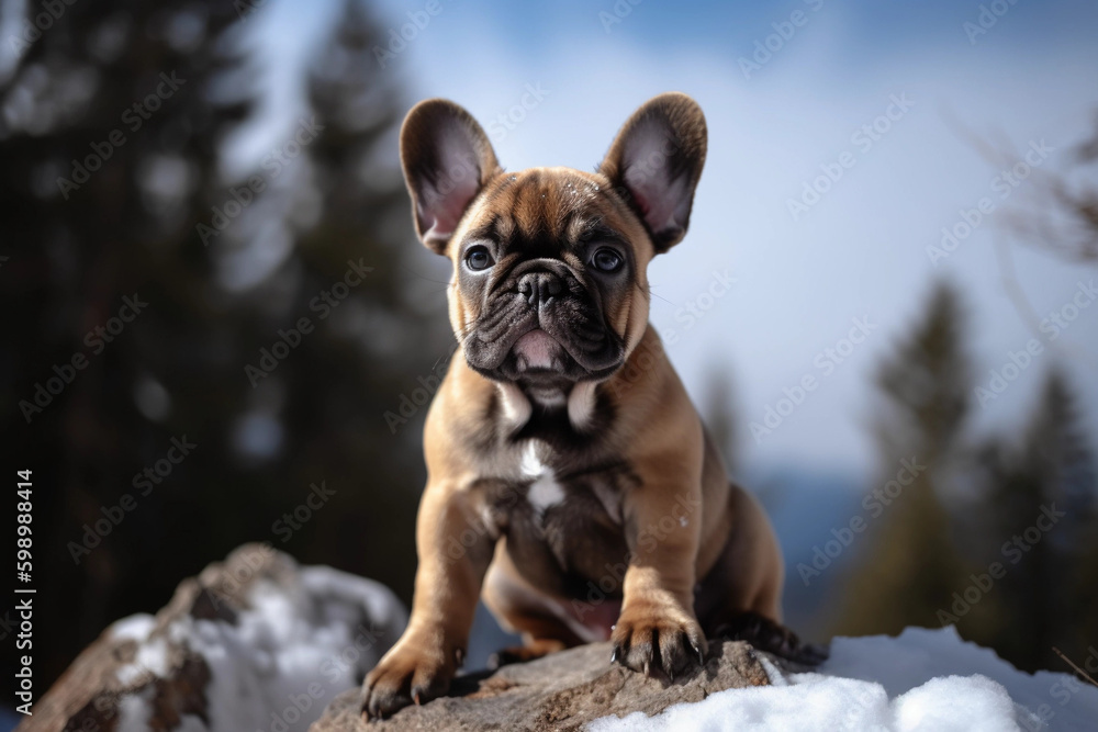 French Bulldog. Portrait of a French Bulldog dog. generative ai. Dog portrait brown french bulldog French Bulldog. Portrait of a French Bulldog dog. generative ai. Dog portrait brown french bulldog